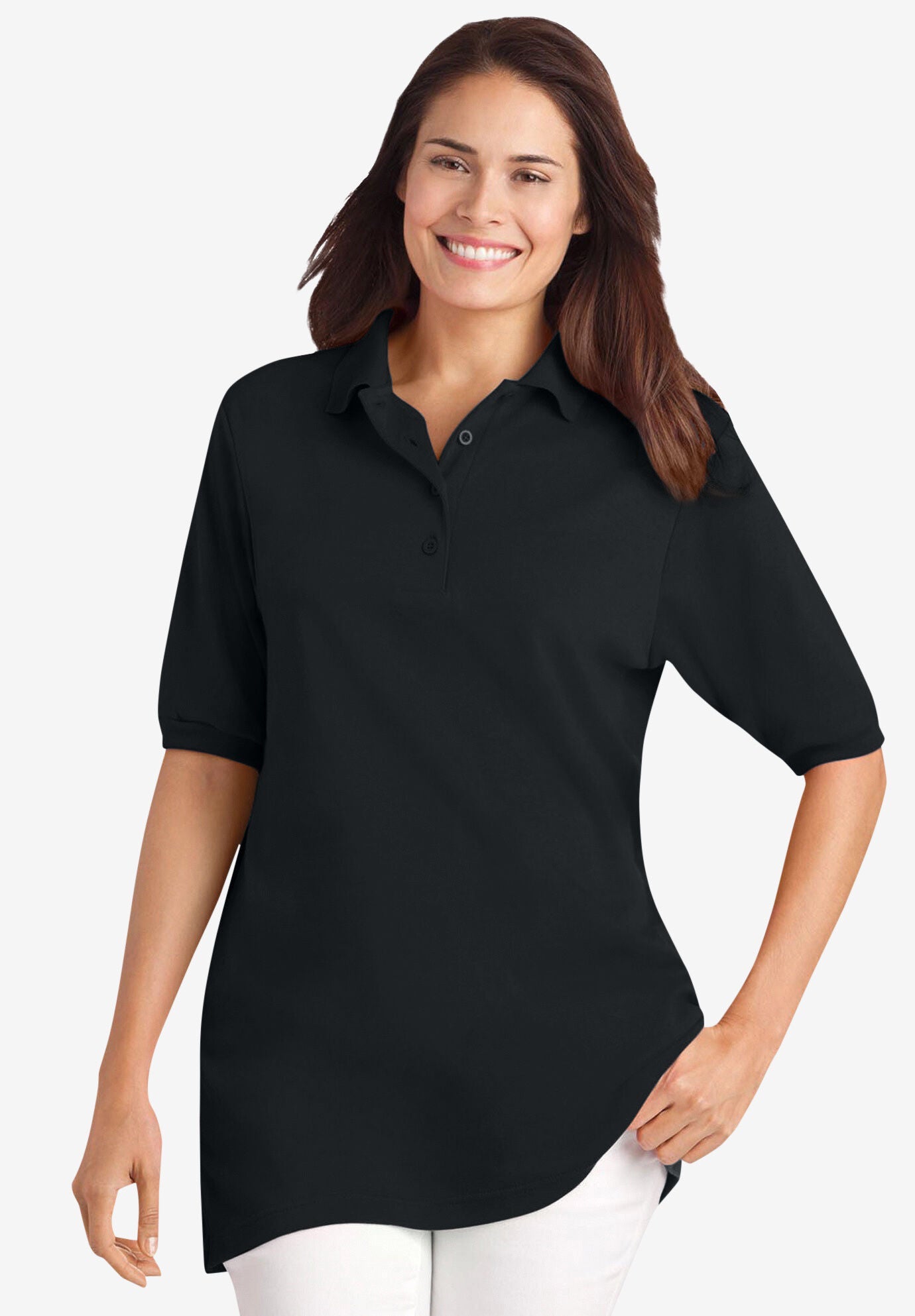 Polo Collar Drop Shoulder Tunic main image 0