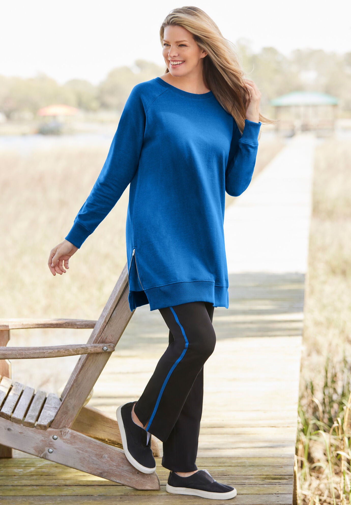 Side Zip Sweatshirt, , alternate image number 5