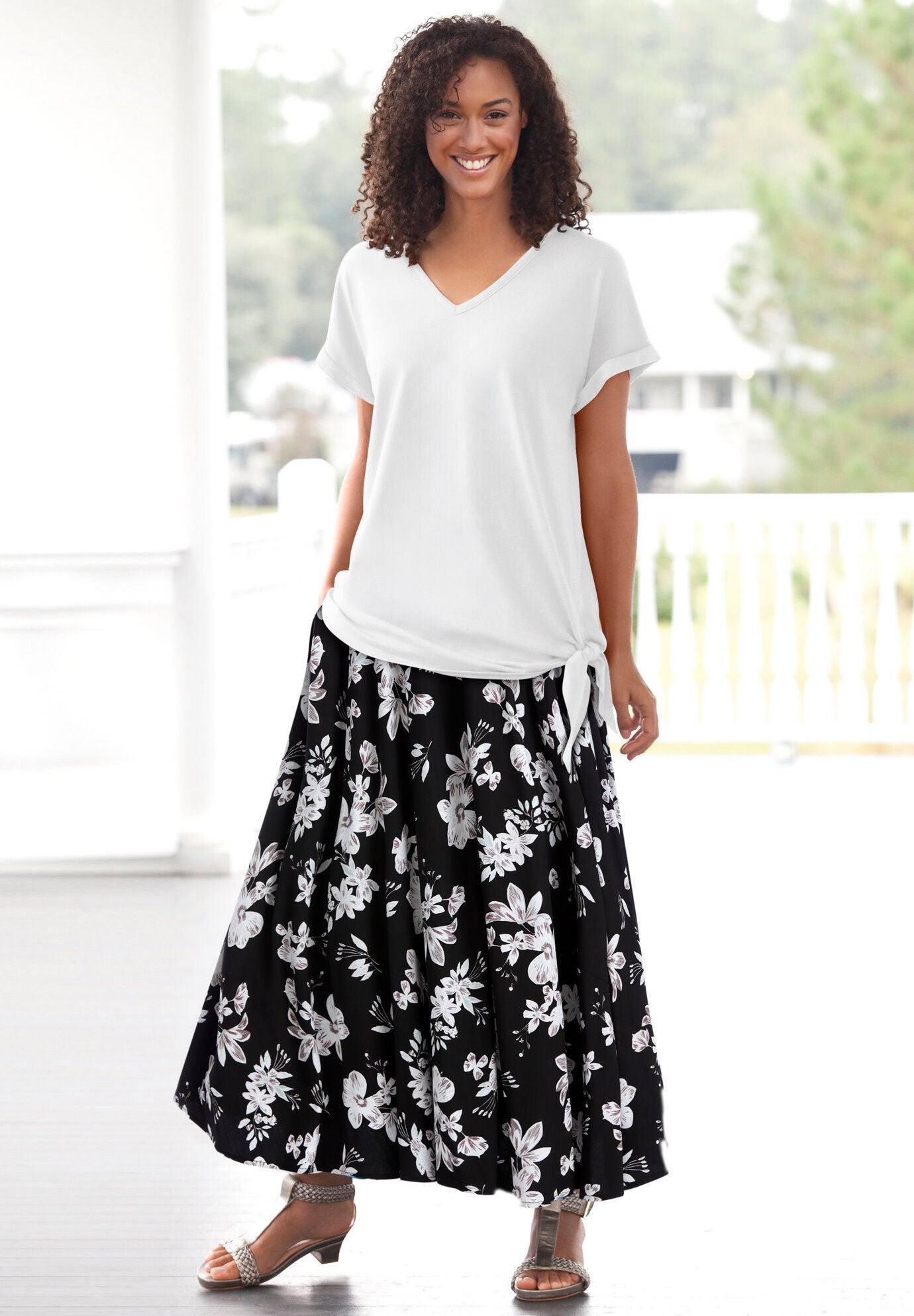 SIDE TIE KNIT TEE, , alternate image number 7