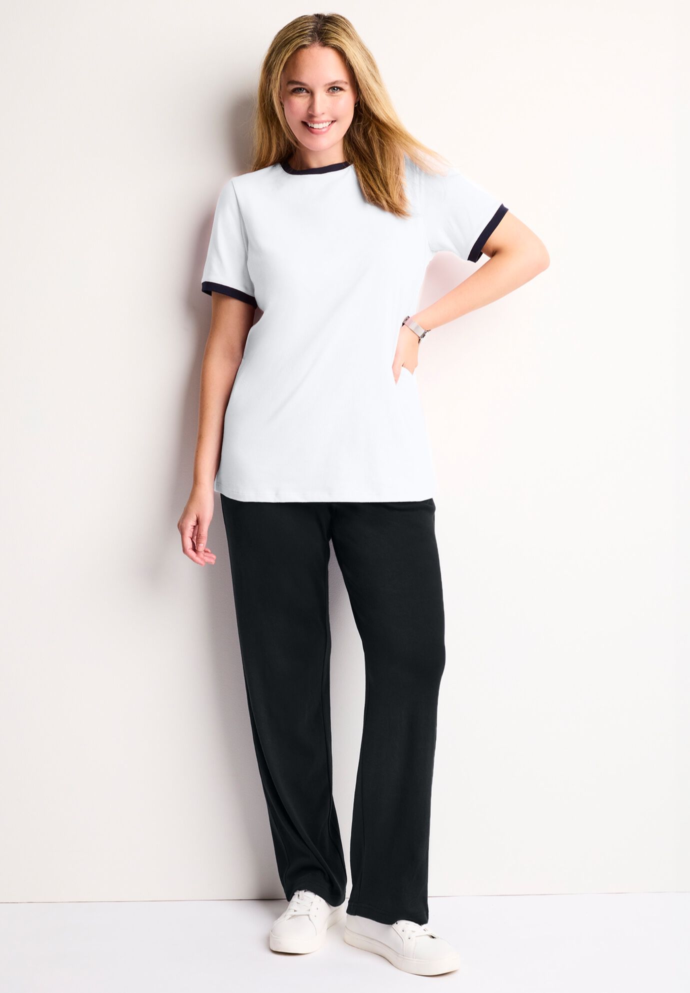 Contrast Tee 2-Pack, WHITE BLACK, alternate image number 4