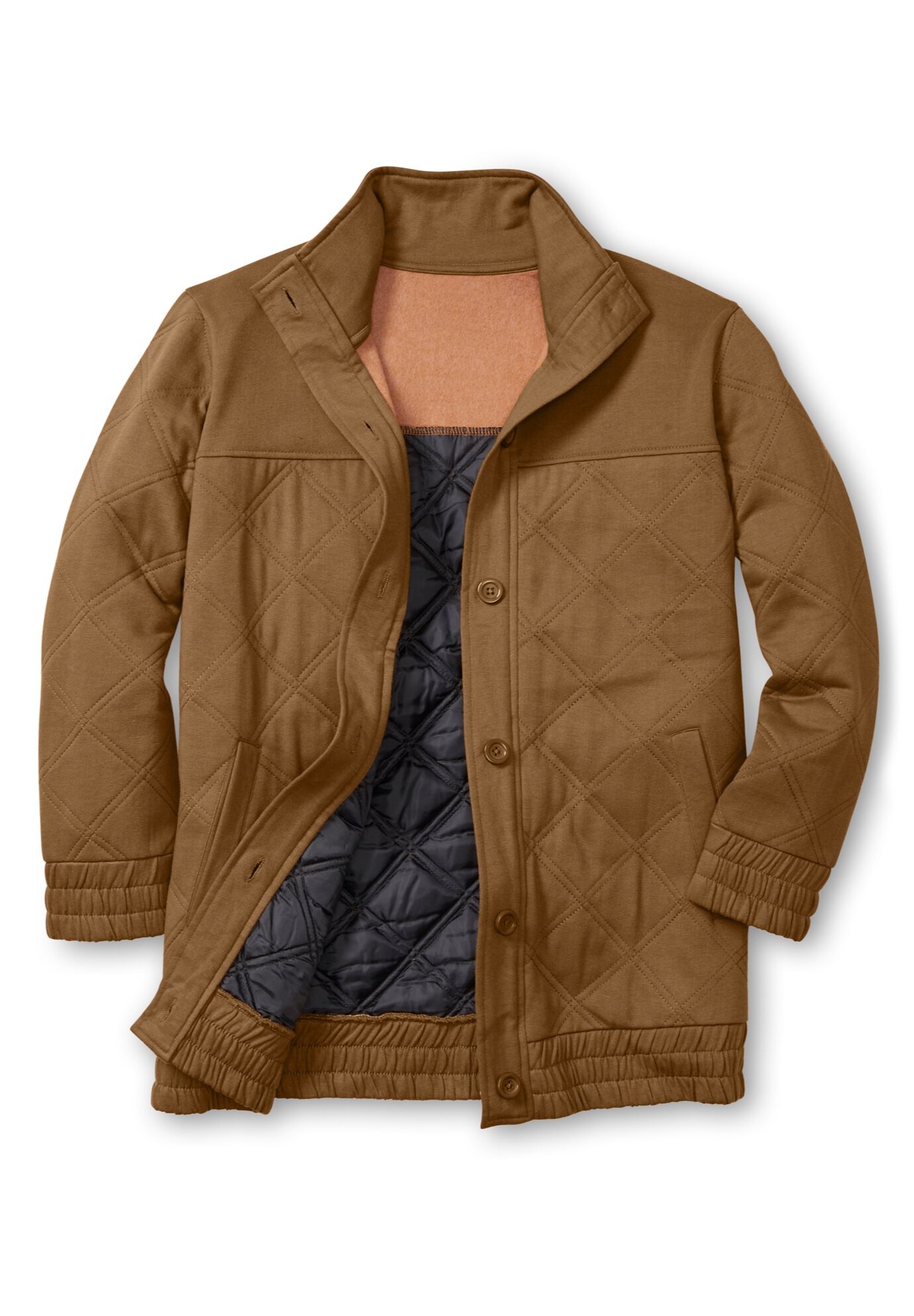 Quilted Easy Fleece Jacket, , alternate image number 4
