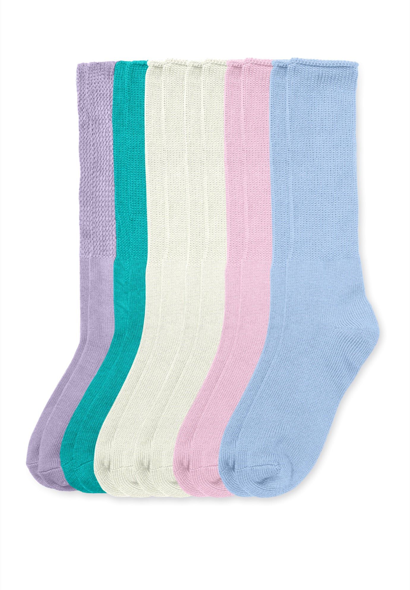 6-Pack Soft Rib Knit Socks, PASTEL PACK, hi-res image number 0