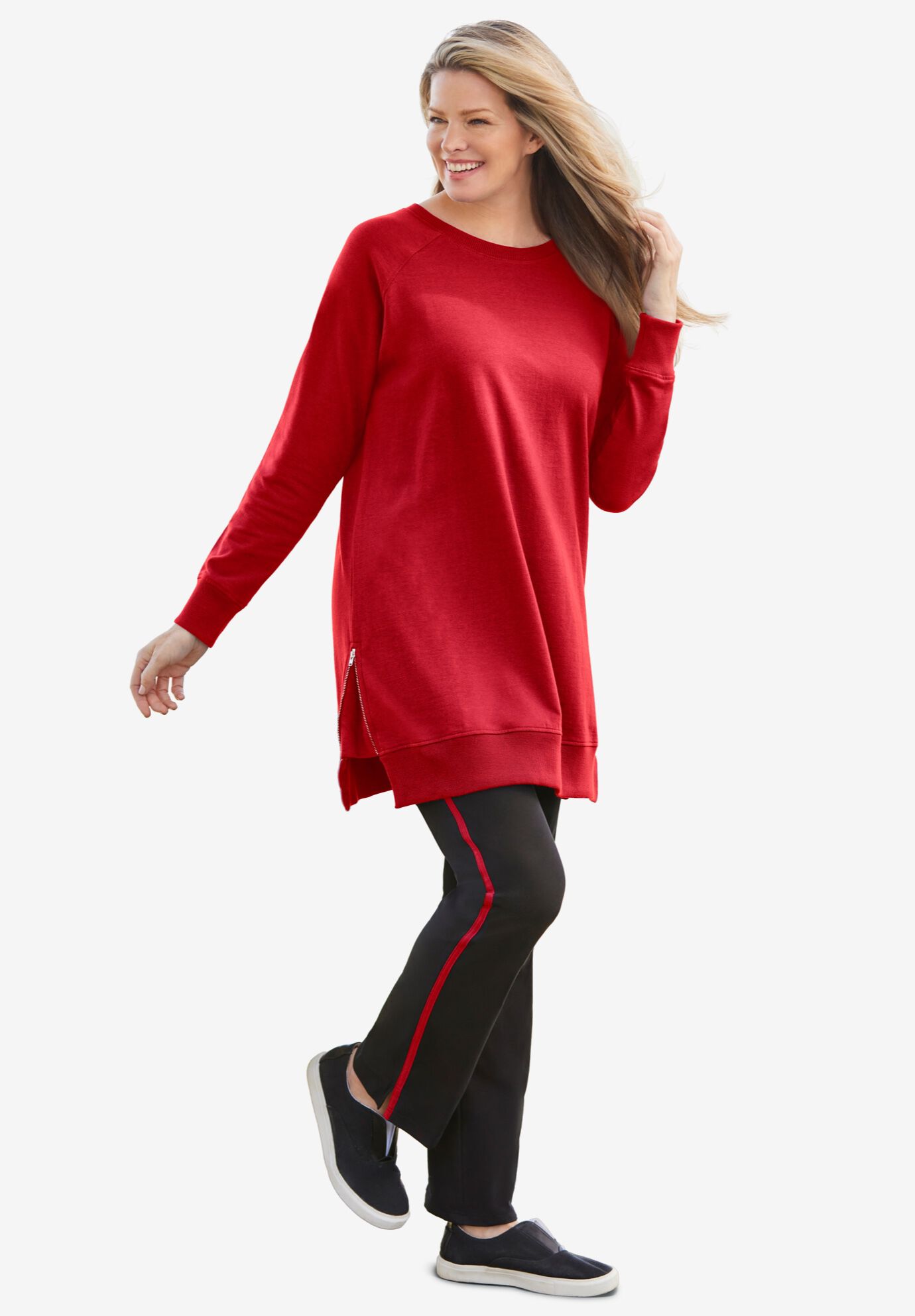 Side Zip Sweatshirt, , alternate image number 4