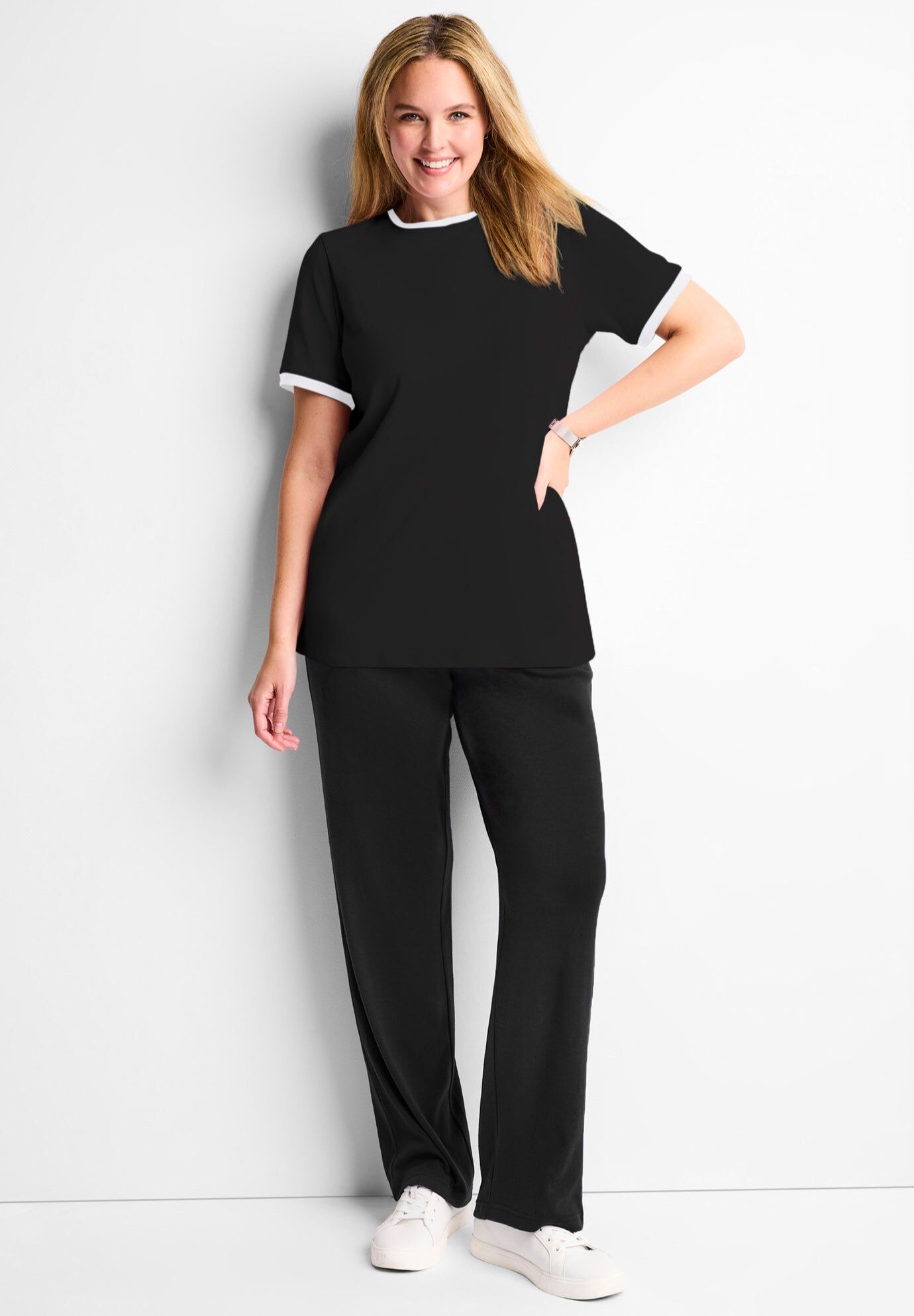Contrast Tee 2-Pack, WHITE BLACK, hi-res image number 0