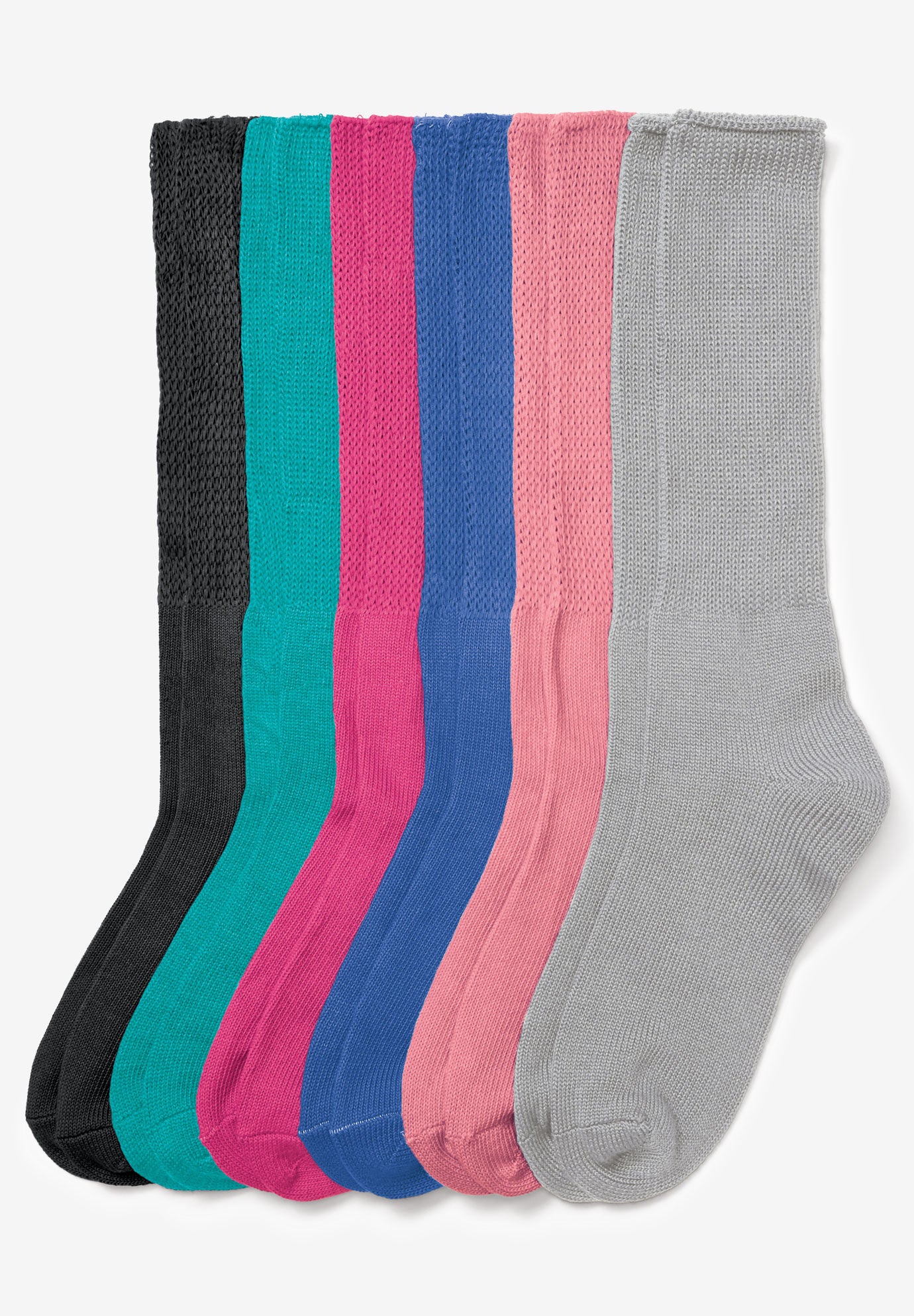 6-Pack Rib Knit Socks, BRIGHT PACK, on-hover image number 1