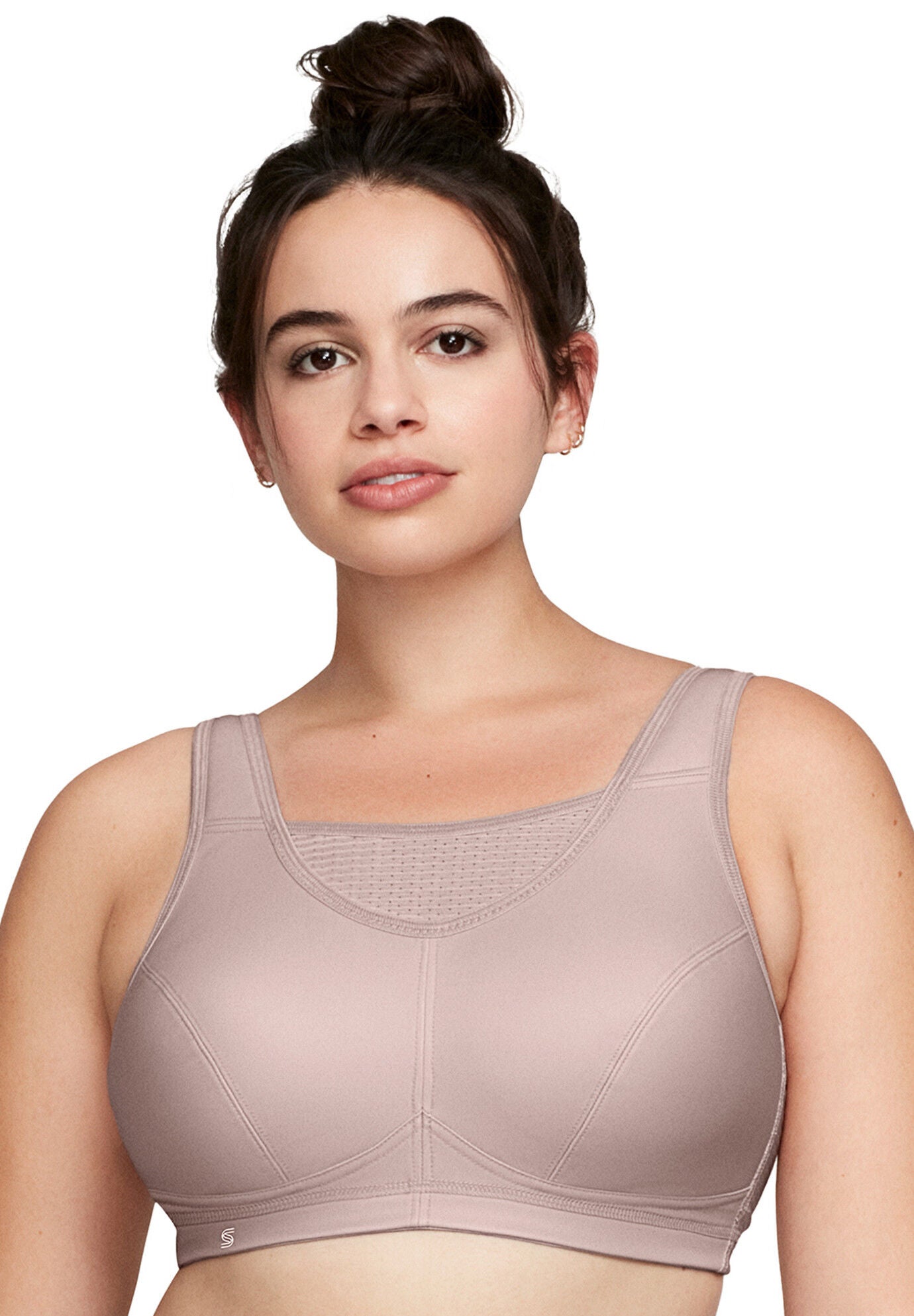 Full Figure Plus Size No-Bounce Camisole Elite Sports Bra Wirefree #1067 Bra, ROSE TAN, hi-res image number 0