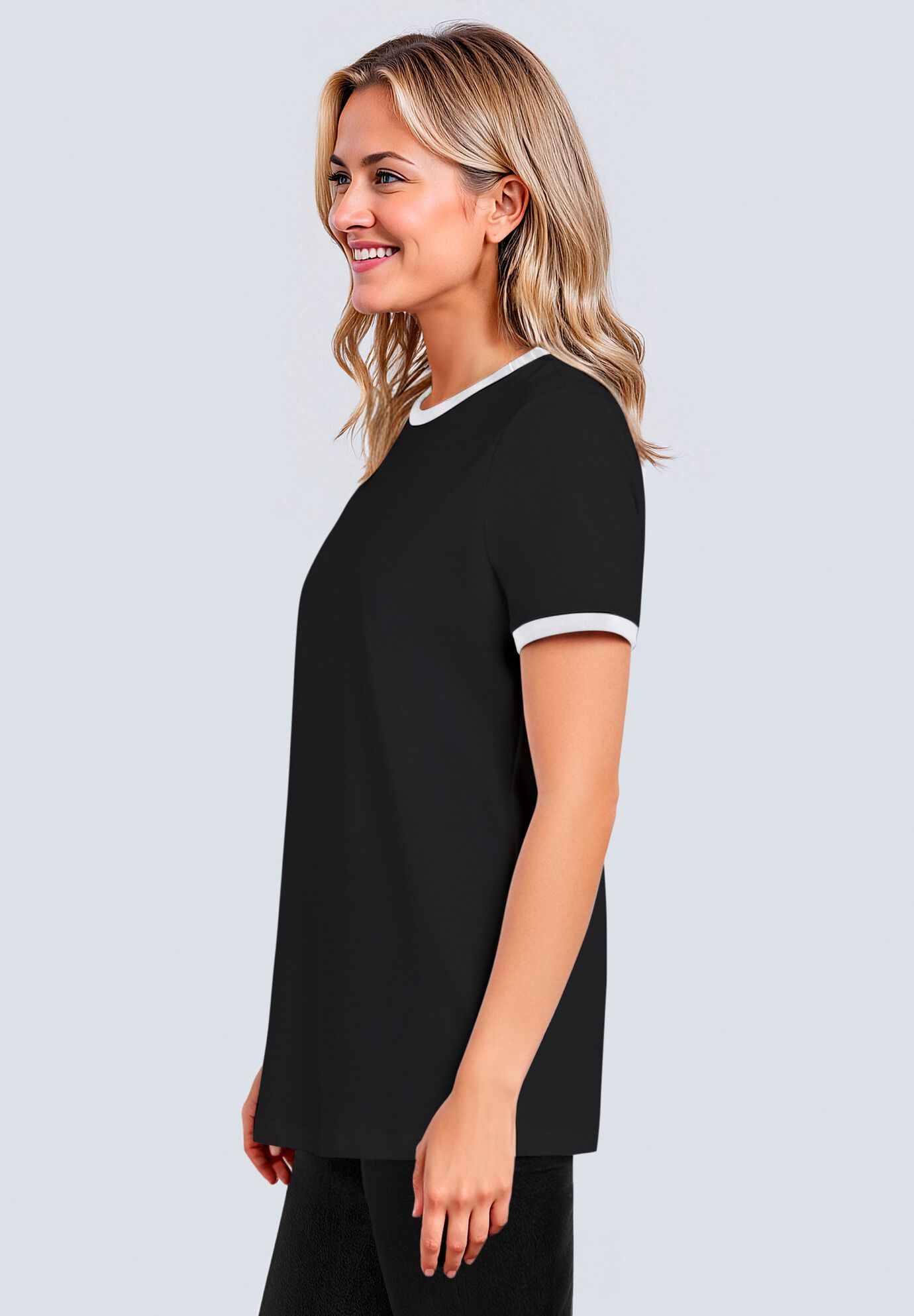 Contrast Tee 2-Pack, WHITE BLACK, alternate image number 6