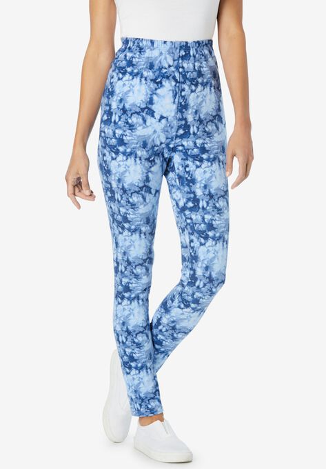 Stretch Cotton Printed Legging, BLUE TIE DYE, hi-res image number null