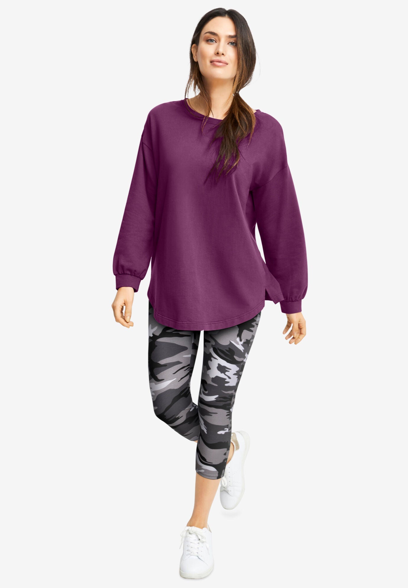 Knit Capri Leggings, , alternate image number 2