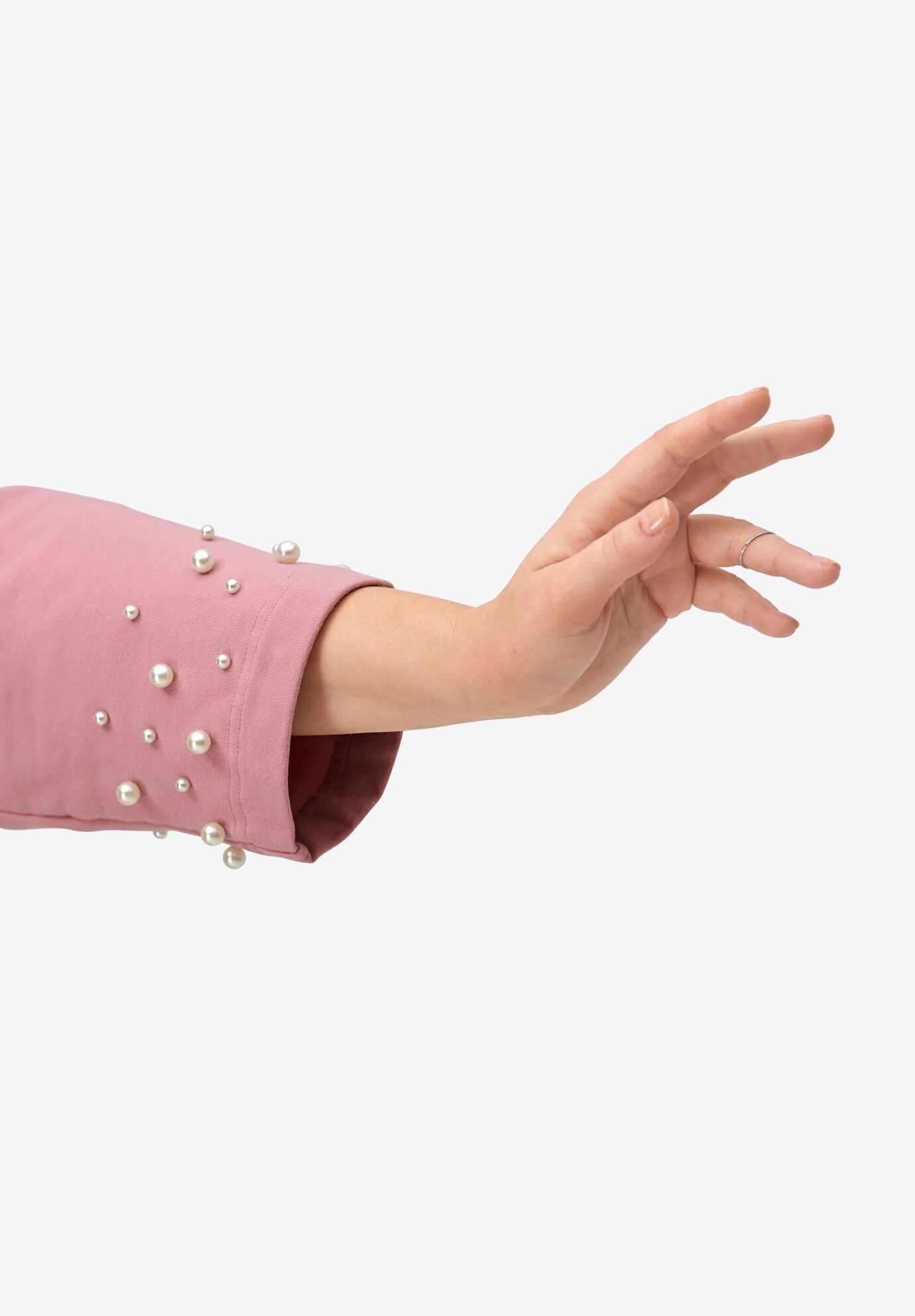 Pearl Trim Sweatshirt, , alternate image number 2