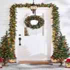 14"H Red Christmas Lantern with LED Candles image number null