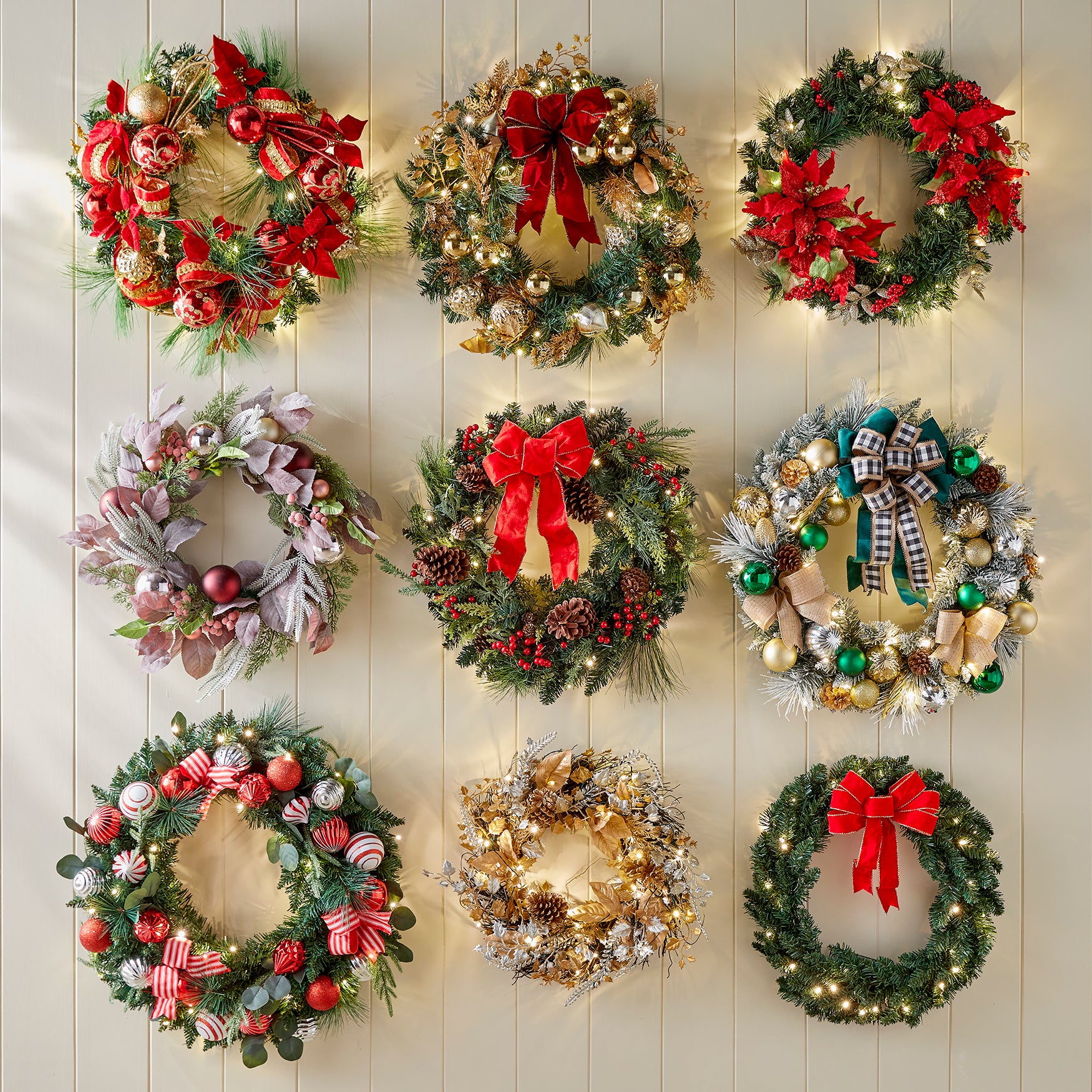 Pre-Lit Poinsettia Wreath image number 3
