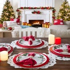 6' Pre-Lit Poinsettia Garland image number null