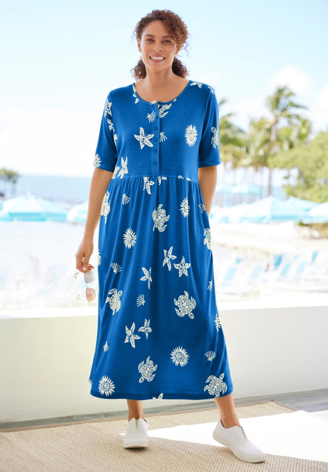 Stamped Empire Waist Dress image number 0