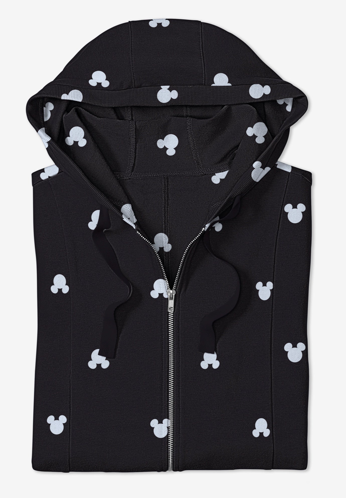 Disney Zip Up Fleece Hoodie Black Mickey Ears image number 1
