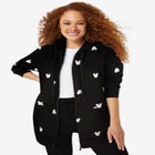 Disney Zip Up Fleece Hoodie Black Mickey Ears image number null