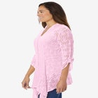 Open Front Pointelle Cardigan Sweater image number null