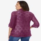Open Front Pointelle Cardigan Sweater image number 1