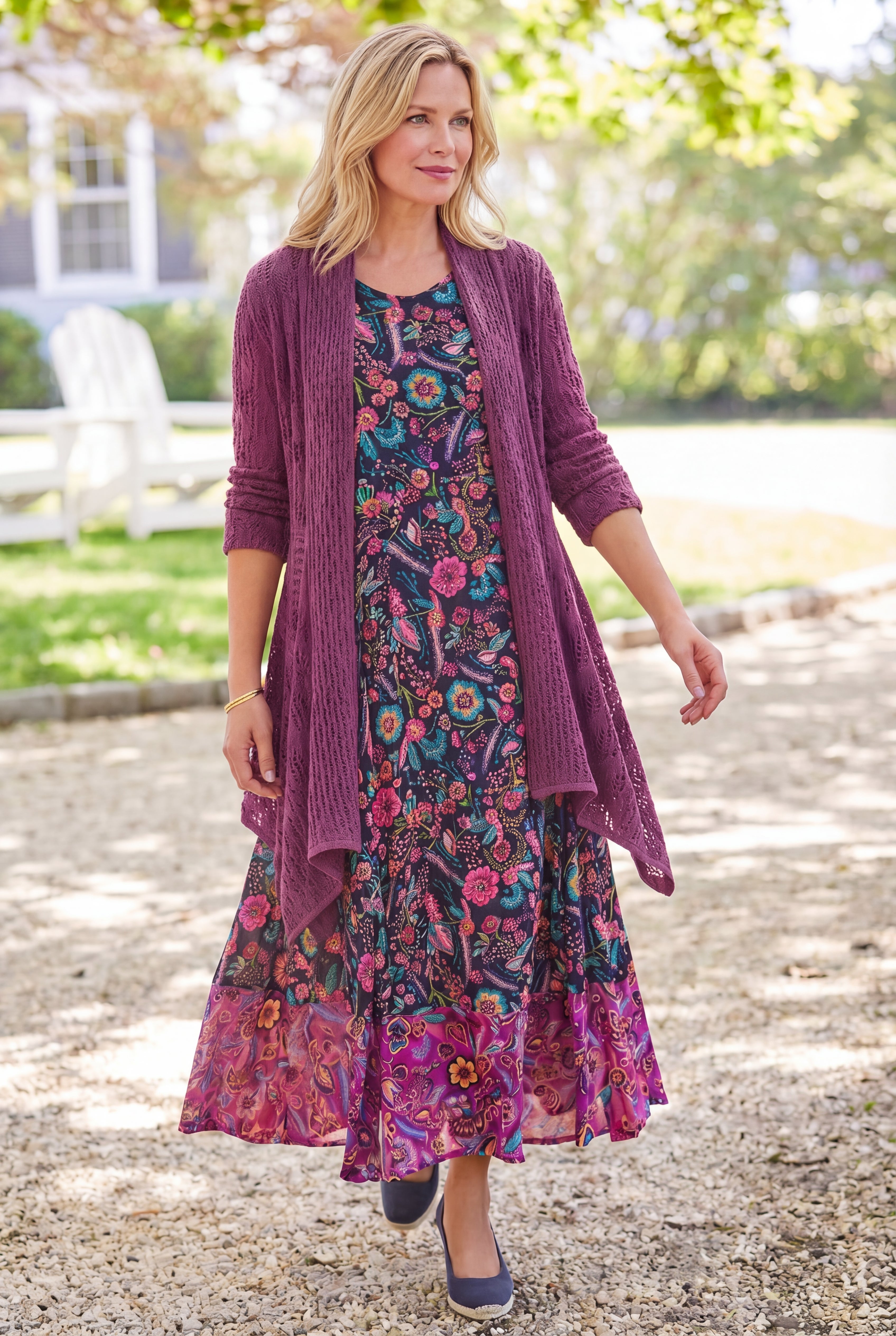 Open Front Pointelle Cardigan Sweater image number 0