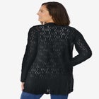 Open Front Pointelle Cardigan Sweater image number null