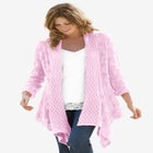 Open Front Pointelle Cardigan Sweater image number null
