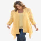 Open Front Pointelle Cardigan Sweater image number null