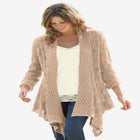 Open Front Pointelle Cardigan Sweater image number null