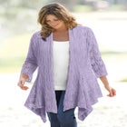 Open Front Pointelle Cardigan Sweater image number null