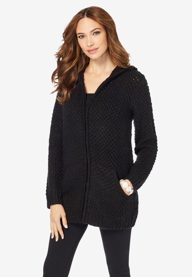 Marled Thermal Hoodie Cardigan image number null