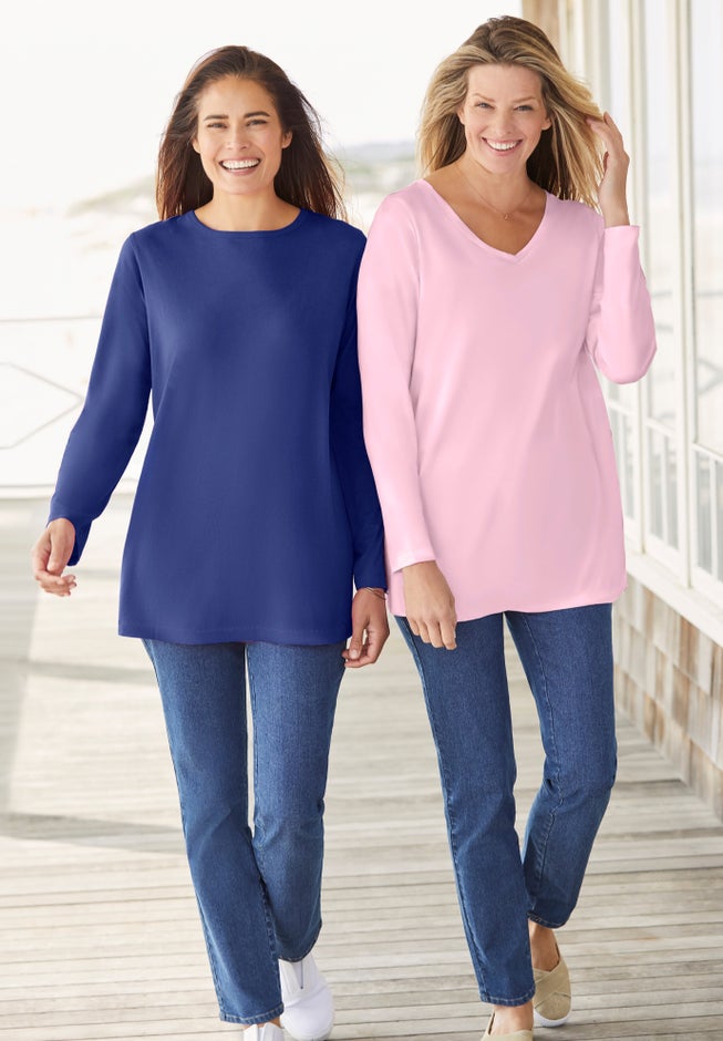 Perfect Long-Sleeve V-Neck Tee image number 6