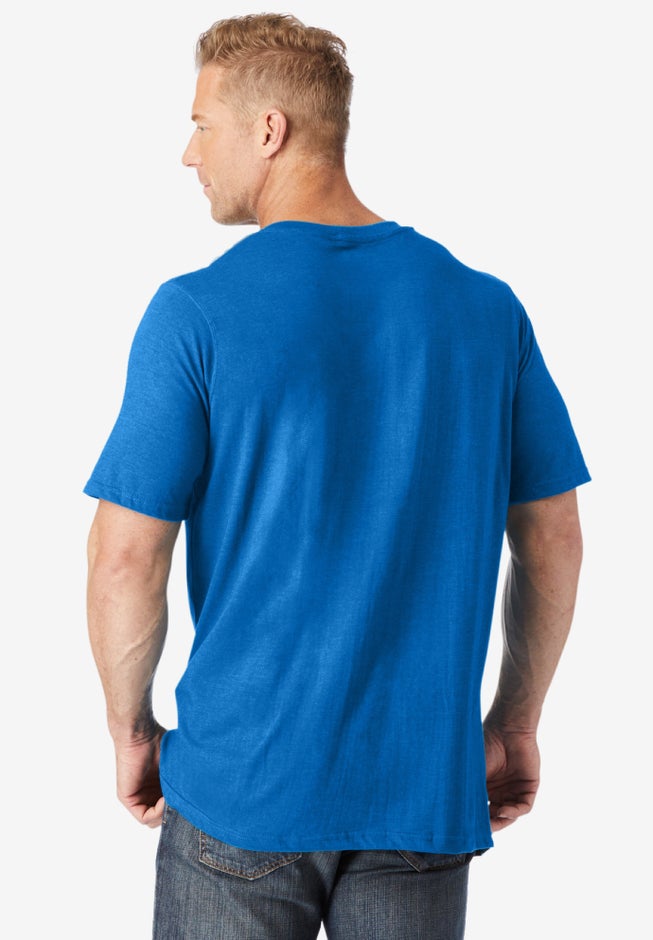 Shrink-Less Lightweight Longer-Length V-neck T-shirt image number 1