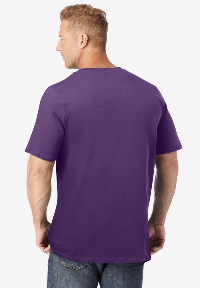 Shrink-Less™ Lightweight Longer-Length V-neck T-shirt image number 1