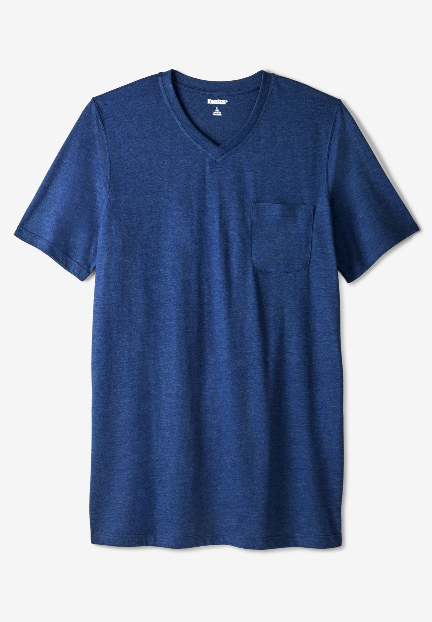 Shrink-Less&trade; Lightweight Longer-Length V-neck T-shirt image number 0