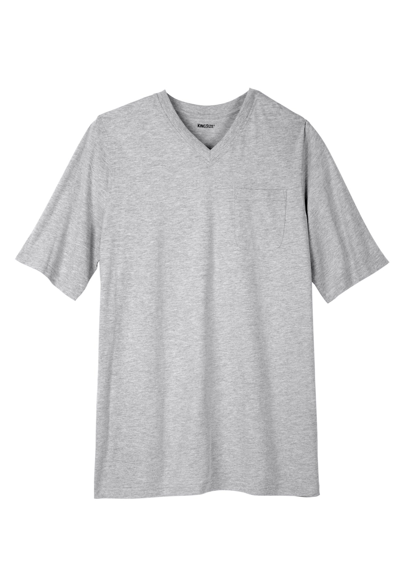Shrink-Less Lightweight Longer-Length V-neck T-shirt image number 0