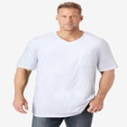 Shrink-Less Lightweight Longer-Length V-neck T-shirt image number 0