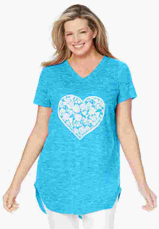 Marled V-Neck Tunic image number 0