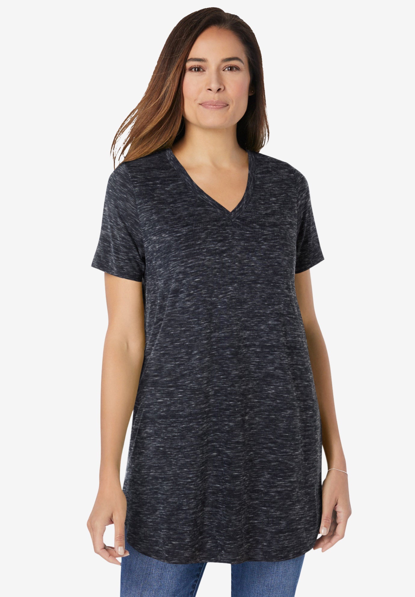 Marled V-Neck Tunic image number 0