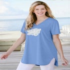 Marled V-Neck Tunic image number null