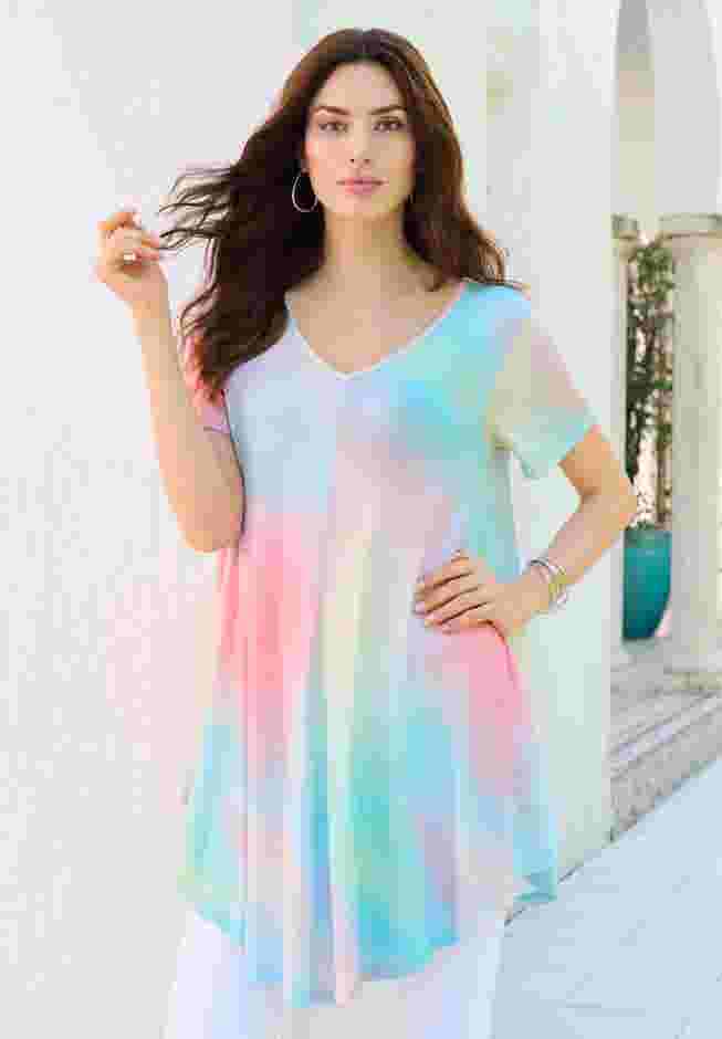 Plus Size Ultra Drape V-Neck Swing Tunic Top image number 6