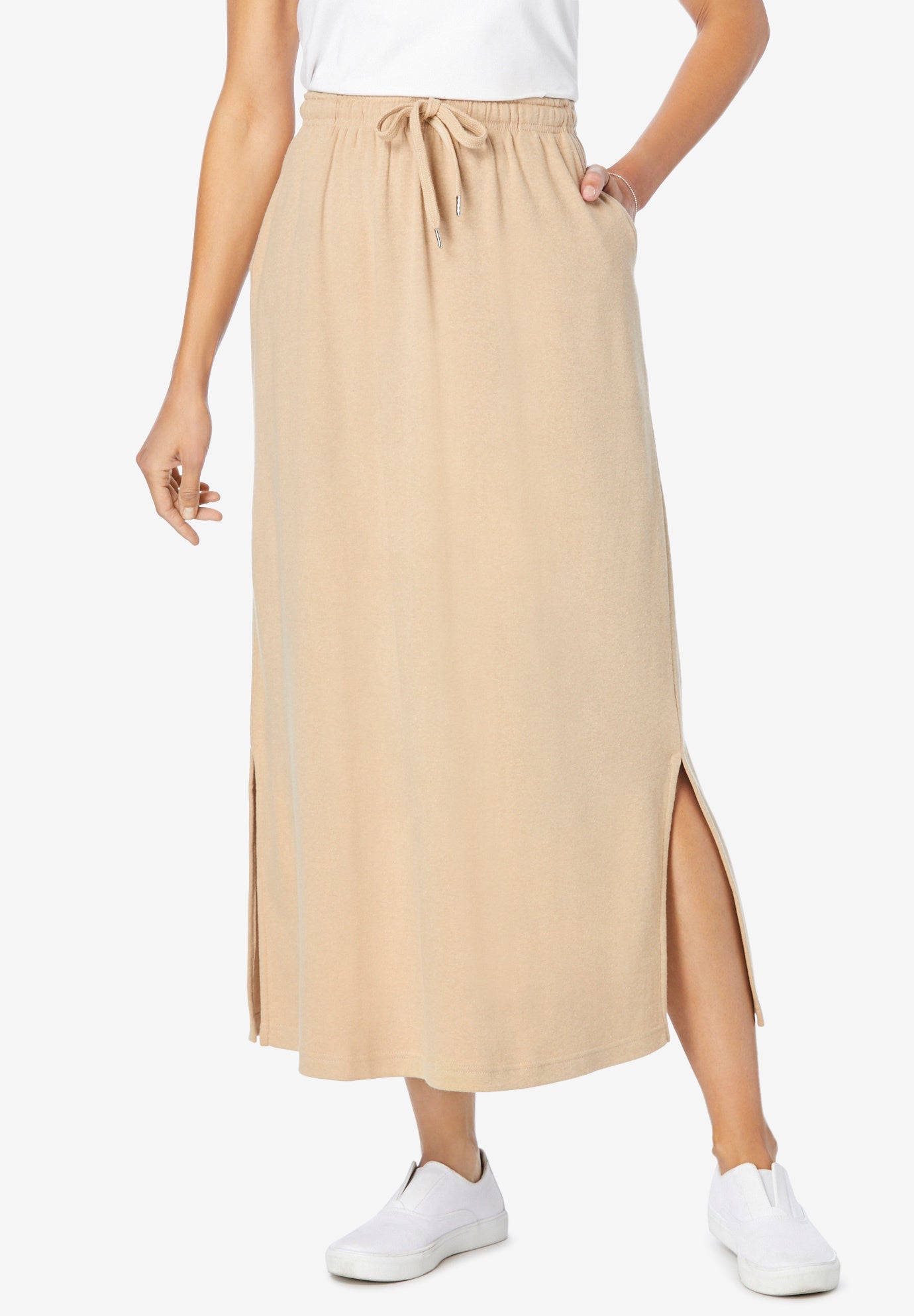 Sport Knit Side-Slit Skirt image number 0