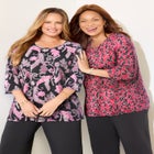 Suprema&reg; 3/4 Sleeve V-Neck Tee image number null