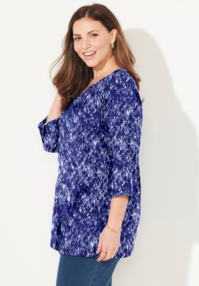 Suprema&reg; 3/4 Sleeve V-Neck Tee image number 3