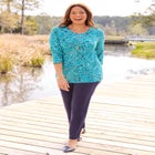 Suprema&reg; 3/4 Sleeve V-Neck Tee image number null