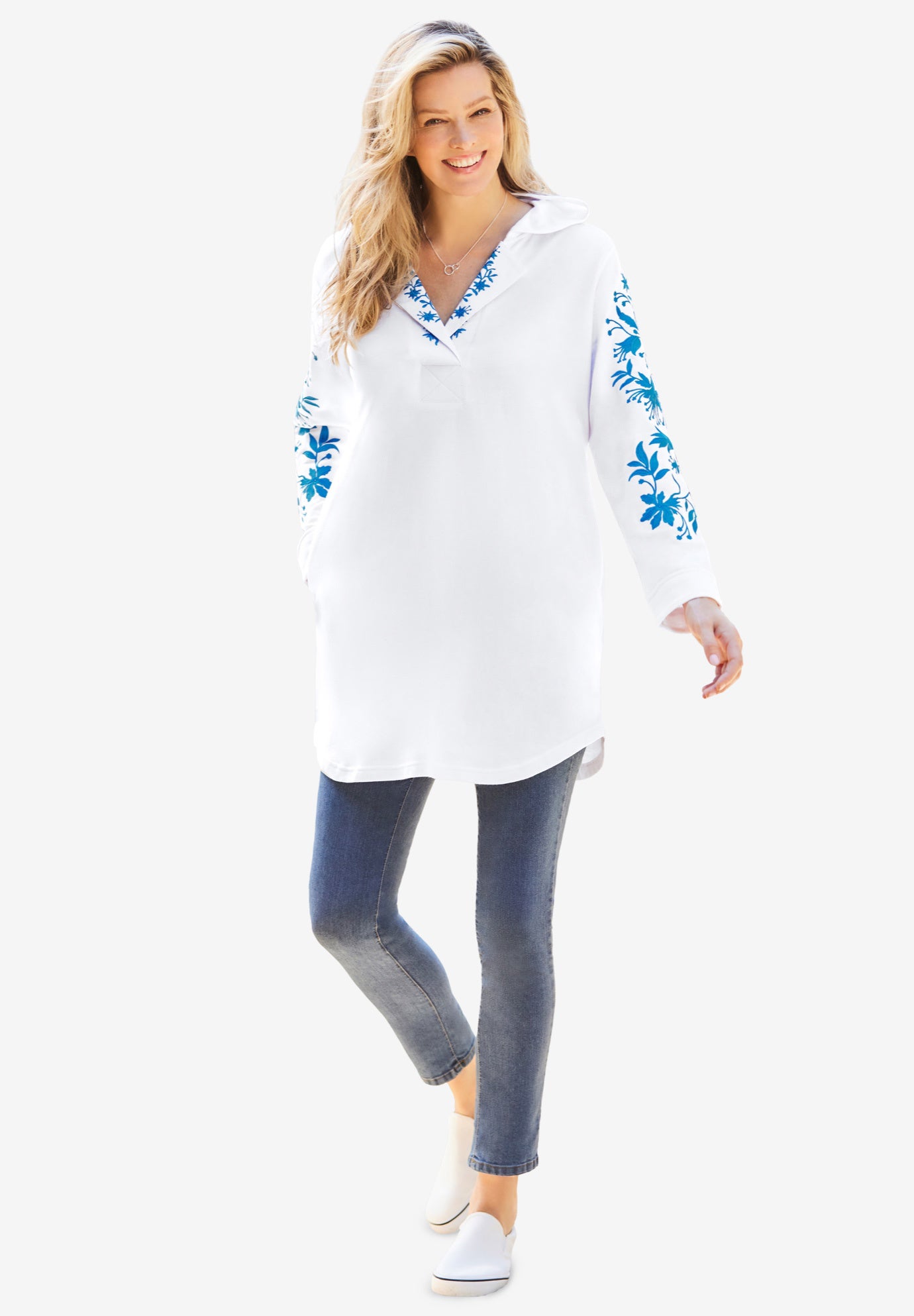 Embroidered Hoodie Sweatshirt image number 6