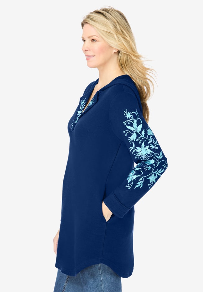 Embroidered Hoodie Sweatshirt image number 2