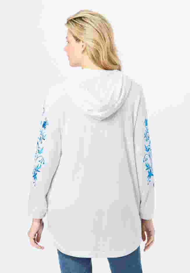 Embroidered Hoodie Sweatshirt image number 1