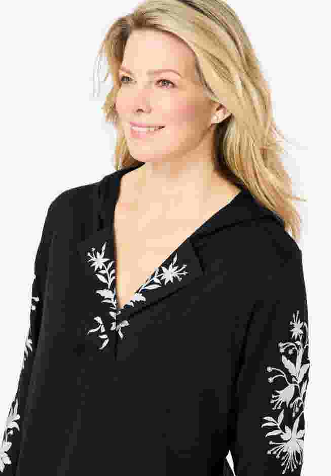 Embroidered Hoodie Sweatshirt image number 3