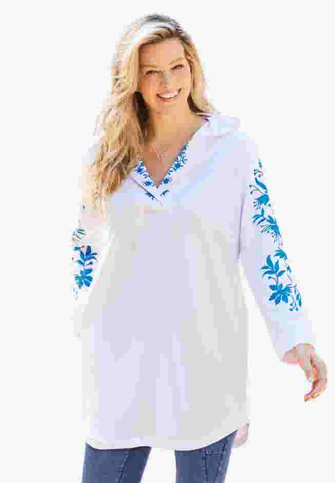 Embroidered Hoodie Sweatshirt image number 0