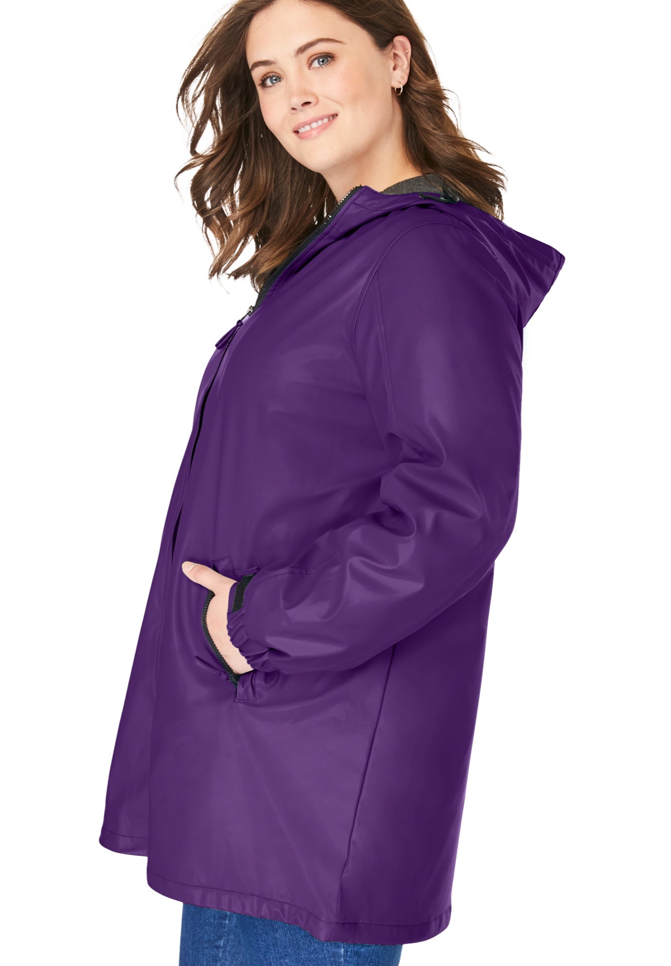 Hooded Slicker Raincoat image number 3