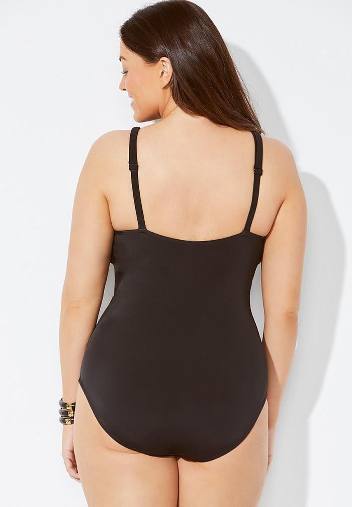 Twist Ruched One Piece Swimsuit image number 1